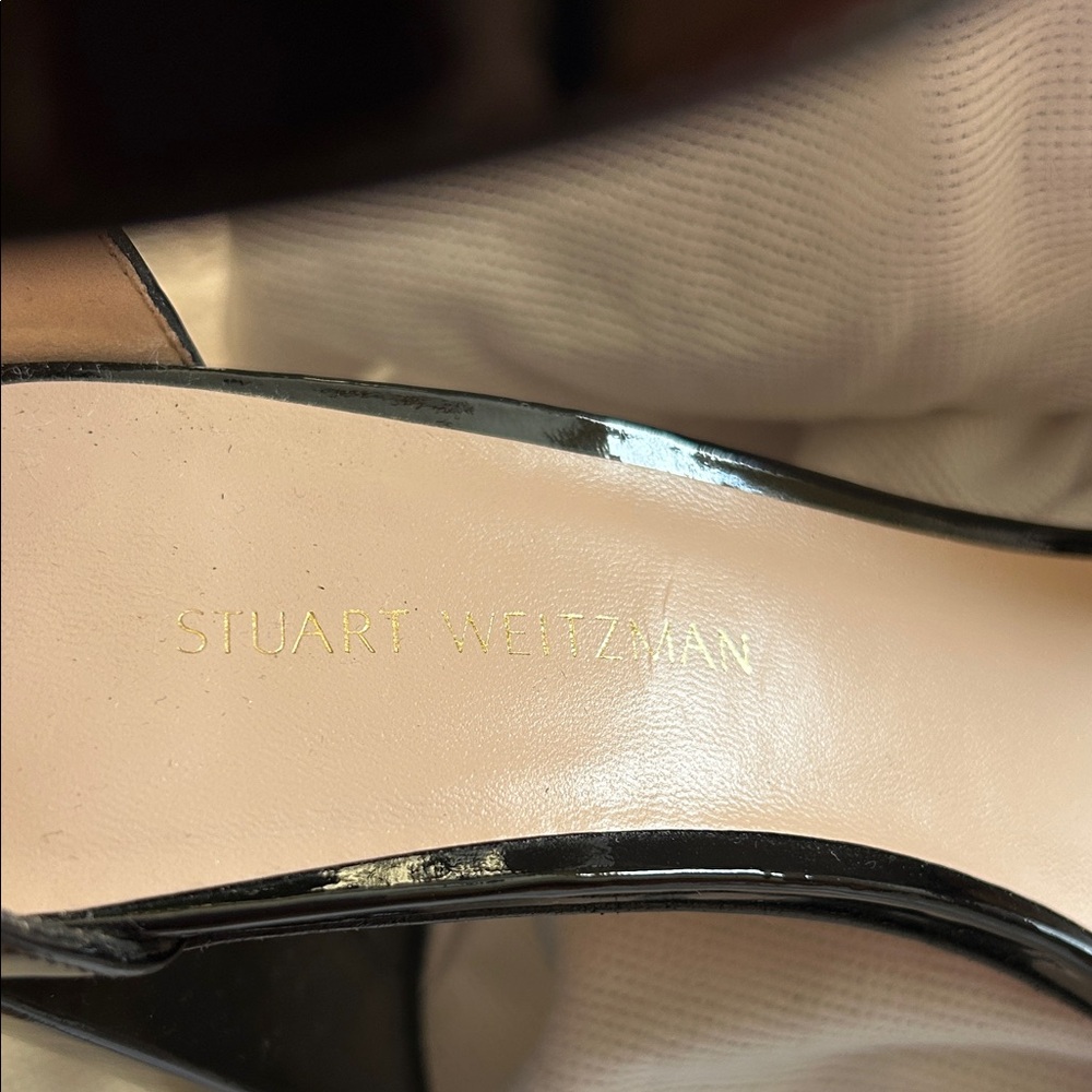 NWOT Stuart Weitzman Babette 85 Black Patent Leather Heels with dustbag - Picture 3 of 9
